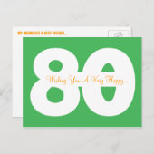 Joyeuses cartes postales 80e anniversaire - en ver (Devant / Derrière)