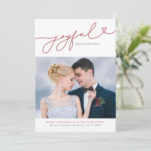 Joyeuses débuts Nouvelle mariée première carte de  (Debout devant)