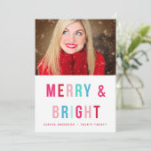 Joyeuses et brillantes lettres en gras Carte photo (Debout devant)