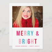 Joyeuses et brillantes lettres en gras Carte photo (Devant / Derrière)