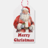 Joyeuses étiquettes cadeaux de Noël Père Noël (Devant)