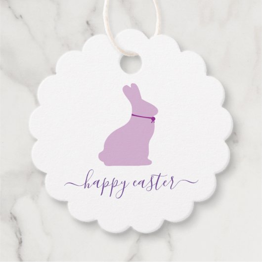 Joyeuses étiquettes cadeaux de Pâques avec lapin d (Devant)