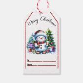 Joyeuses étiquettes de Noël bonhomme de neige ! (Devant)