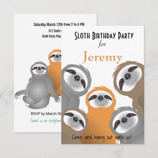 Joyeuses fentes Anniversaire Invitation (Devant / Derrière)