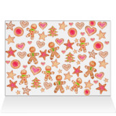 Joyeuses fêtes aquarelles pain d'épices biscuits (Intérieur Horizontal (Haut))