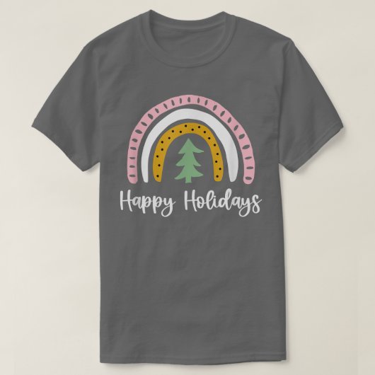 Joyeuses Fêtes Arc-en-ciel T-shirt arbre de Noël (Design devant)