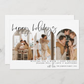 Joyeuses Fêtes Arc Moderne Photo Cartes de Noël (Devant / Derrière)