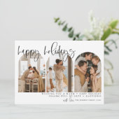 Joyeuses Fêtes Arc Moderne Photo Cartes de Noël (Debout devant)