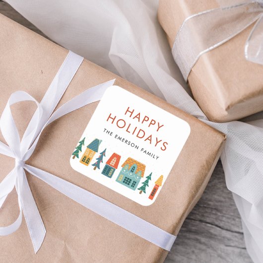 Joyeuses Fêtes Autocollants d'Hiver