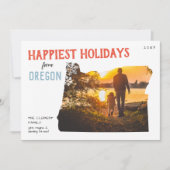 Joyeuses Fêtes avec la carte photo de l'Oregon (Devant)