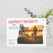 Joyeuses Fêtes avec la carte photo de l'Oregon (Debout devant)