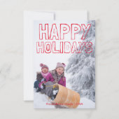Joyeuses Fêtes Bloc Rouge - Carte de Noël 3x5 (Devant)