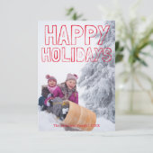 Joyeuses Fêtes Bloc Rouge - Carte de Noël 3x5 (Debout devant)