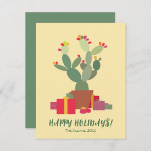 joyeuses fêtes cactus carte de fêtes de noël