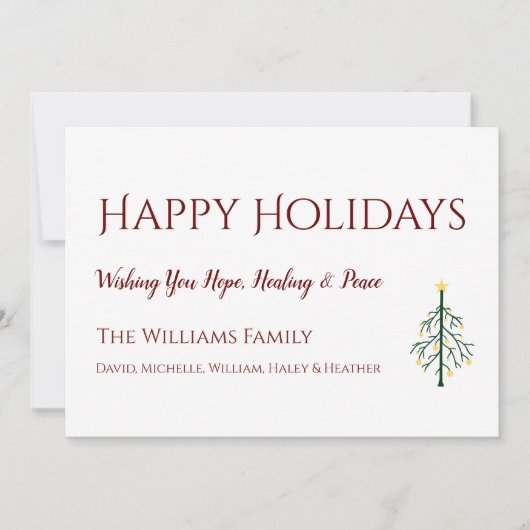 Joyeuses fêtes Carte Arbre de Noël (Devant)