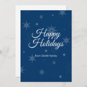 Joyeuses Fêtes Carte Bleue (Devant / Derrière)