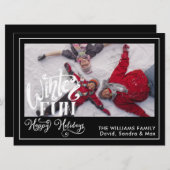 Joyeuses fêtes | Carte d'amusement d'hiver en fami (Devant / Derrière)