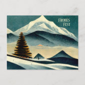 Joyeuses Fêtes. Carte de Noël avec motif Art déco (Devant)