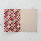 Joyeuses fêtes ! Carte de Noël Chevron Poinsettias (Intérieur)