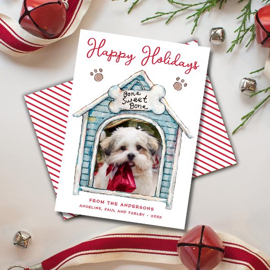 Joyeuses Fêtes Carte de Vœux Photo d'Animal de Com