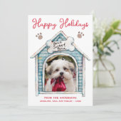Joyeuses Fêtes Carte de Vœux Photo d'Animal de Com (Debout devant)