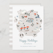 Joyeuses fêtes. Carte d'hiver. Pingouin de Noël (Devant / Derrière)