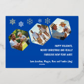 Joyeuses Fêtes, Carte en feuille dorée personnalis (Verso)