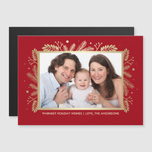 Joyeuses fêtes. Carte photo magnétique personnalis
