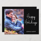 Joyeuses fêtes | Carte photo noir (Devant / Derrière)