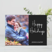 Joyeuses fêtes | Carte photo noir (Debout devant)