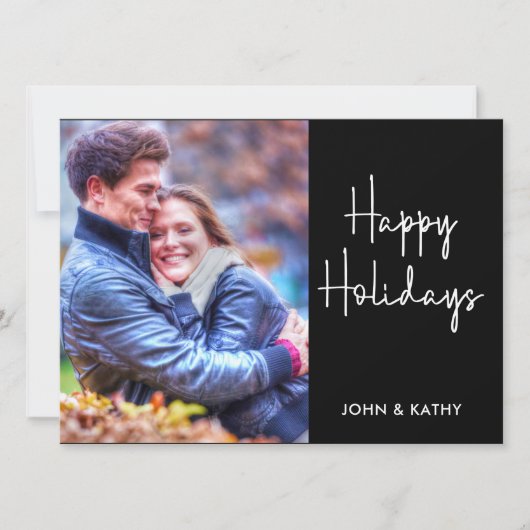 Joyeuses fêtes | Carte photo noir (Devant)