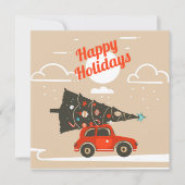 Joyeuses Fêtes Carte Plate Arbre de Noël (Devant)