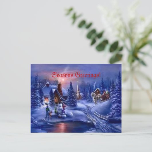 Joyeuses Fêtes ! carte postale (Debout devant)