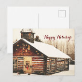 Joyeuses Fêtes carte postale Old Schoolhouse (Devant / Derrière)