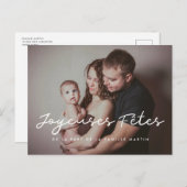 Joyeuses fêtes carte postale photo personnalisable (Devant / Derrière)