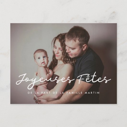 Joyeuses fêtes carte postale photo personnalisable (Devant)