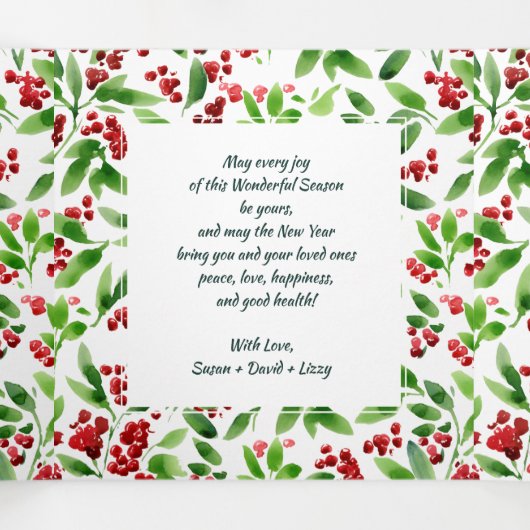 Joyeuses fêtes. Carte Vacances Multiphoto Tri-Fold (Intérieur au milieu)