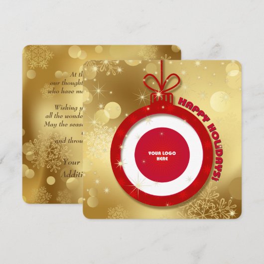 Joyeuses fêtes. Cartes d'entreprise du logo person (Devant / Derrière)