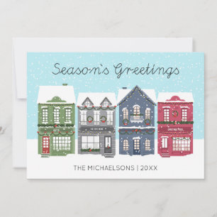 Joyeuses Fêtes Christmas Town Carte de vœux phot