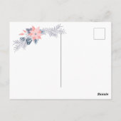 Joyeuses Fêtes Couronne de poinsettia rose Carte p (Dos)