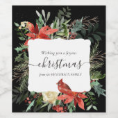 Joyeuses fêtes de Noël Cardinal Rouge Étiquette de (Étiquettes simples)