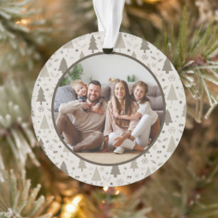 Joyeuses Fêtes de Noël Photo de Famille Beige