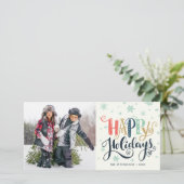 Joyeuses Fêtes Doodle Neige | Carte de vacances ph (Debout devant)