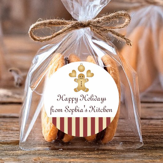 Joyeuses Fêtes Étiquette de Biscuit de Noël Maison