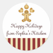 Joyeuses Fêtes Étiquette de Biscuit de Noël Maison (Devant)