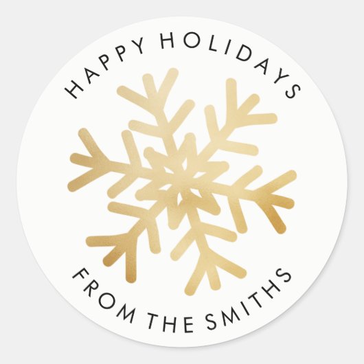 Joyeuses fêtes - Étiquette d'or de Noël (Devant)