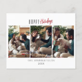 Joyeuses Fêtes Famille 3 Photos Carte de Noël (Devant)