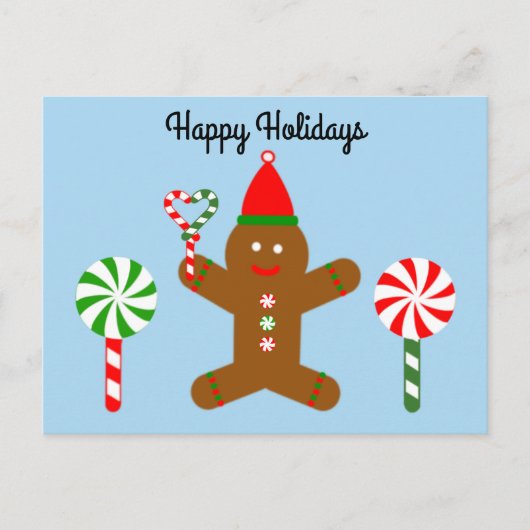 Joyeuses fêtes Gingerbread Man #1 Carte postale (Devant)