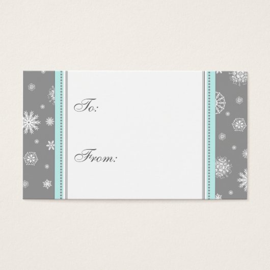 Joyeuses fêtes Grey Snowflakes Tags cadeaux (Devant)