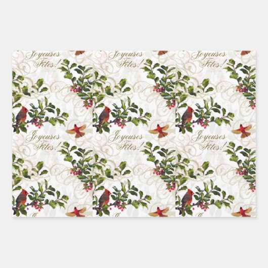 Joyeuses Fetes! Inpakpapier Vel (Voorkant 3)